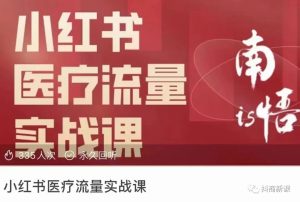 2024年南悟isD小红书医疗流量实战课VIP课程打包下载