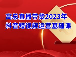 高总直播带货2023年抖音短视频运营基础课打包下载